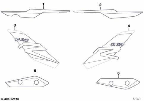 Stickers, Labels, Adhesive Film Strips for 2019 BMW-Motorrad G 310 R #1