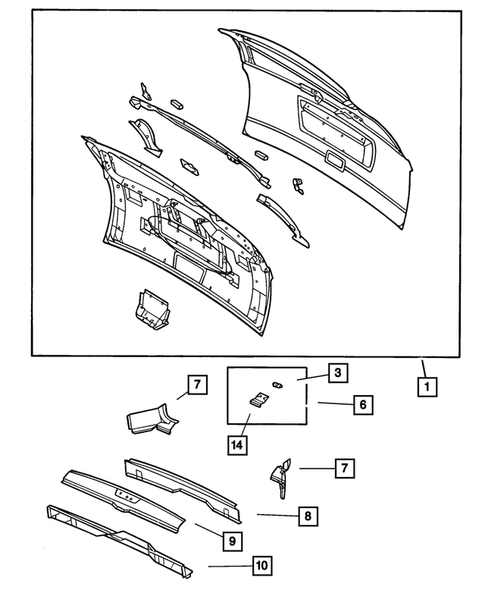Liftgate Panel for 2002 Chrysler Voyager #1