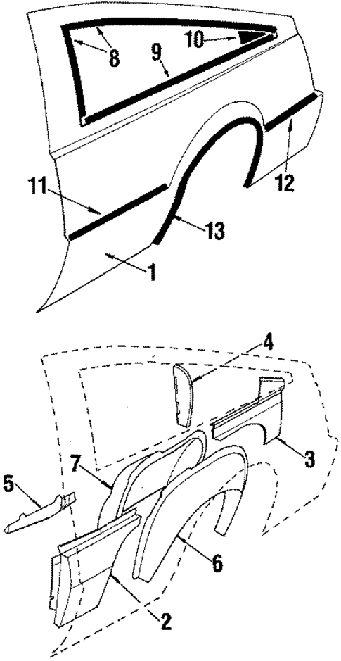 Quarter Panel & Components for 1986 Pontiac Sunbird #1