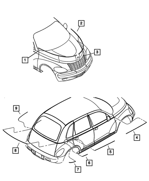 Moldings and Ornamentation for 2003 Chrysler PT Cruiser #2