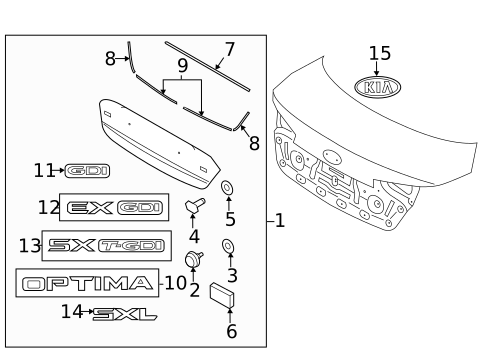 Exterior Trim - Trunk for 2015 Kia Optima #0