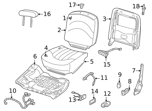 Front Seat Components for 2003 Ford Crown Victoria #1
