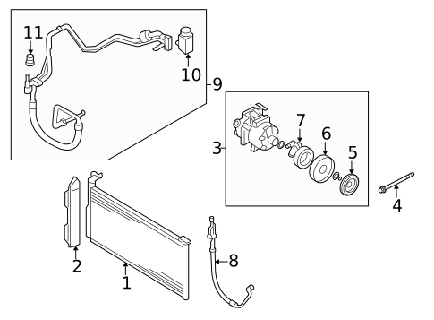 Condenser, Compressor & Lines for 2010 Kia Optima #0