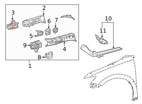 Structural Components & Rails for 2022 Toyota Camry #2