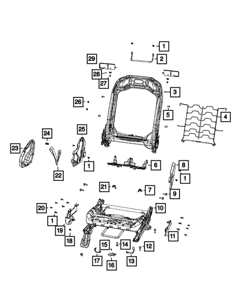 Front Seats - Adjusters, Recliners, Shields and Risers for 2023 Jeep Wrangler #1