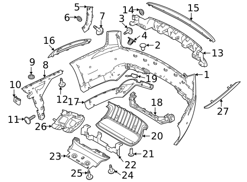 Bumper & Components - Rear for 2020 Land Rover Range Rover Velar #0