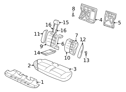 Rear Seat Components for 2001 Audi A4 Quattro #1