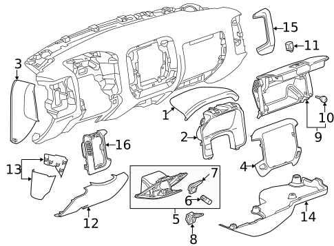 Instrument Panel Components for 2024 Chevrolet Trailblazer #5