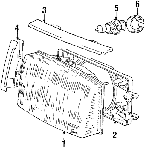 Headlamp Components for 1993 Volvo 240 #0