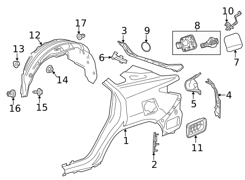 Quarter Panel & Components for 2018 Lexus RX450hL #0