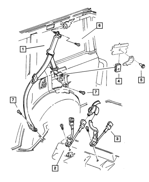 Seat Belts-Front and Rear for 2001 Jeep Cherokee #1