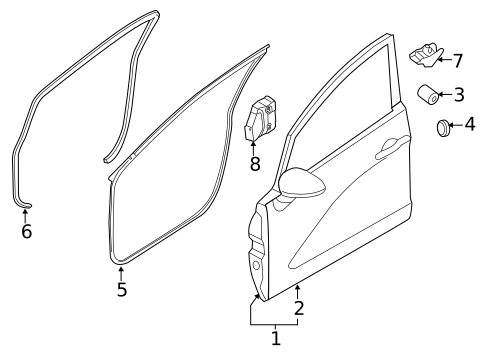 Door & Components for 2016 Kia Rio #0