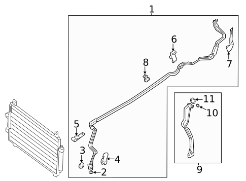 Condenser, Compressor & Lines for 2014 Nissan Pathfinder #2