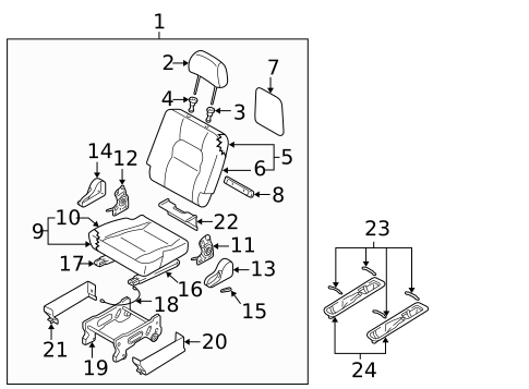 Rear Seat Components for 2005 Kia Sedona #1