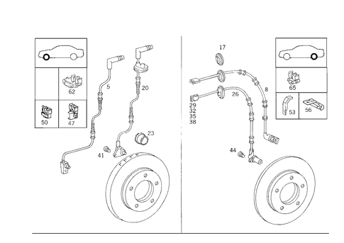 Brake Pad Wear Indicator and Speed Sensor, Front and Rear Axle for 1998 Mercedes-Benz E430 #2