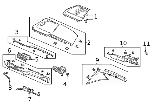 Instrument Panel Components for 2023 Acura MDX #1