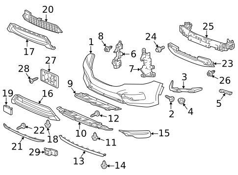 Bumper & Components - Front for 2017 Honda Accord #0
