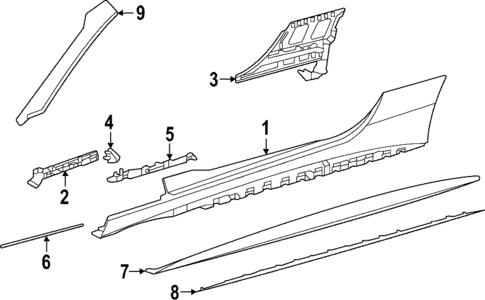 Exterior Trim - Pillars for 2024 Mercedes-Benz SL43 AMG #0