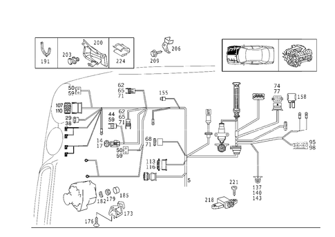 Engine Cable Harness, Body Mounted for 1994 Mercedes-Benz E420 #2