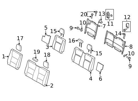 Rear Seat Components for 2019 Ford F-250 Super Duty #1