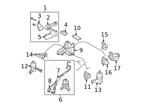 Engine & Trans Mounting for 2010 Toyota Highlander #0