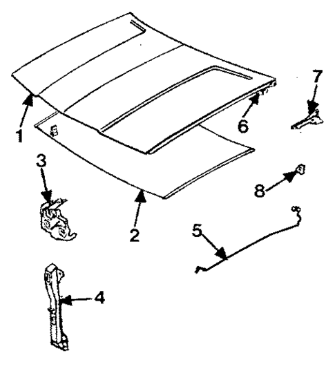 Hood & Components for 1986 Pontiac Grand Am #0