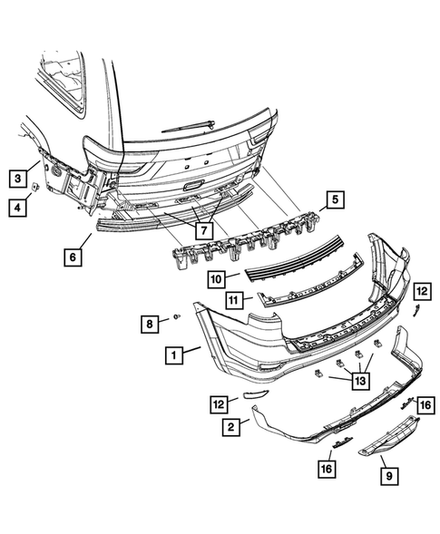 Rear Bumper and Fascia for 2017 Jeep Grand Cherokee #1