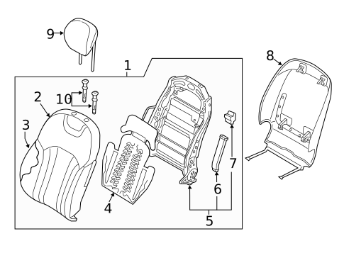 Passenger Seat Components for 2018 Genesis G80 #1