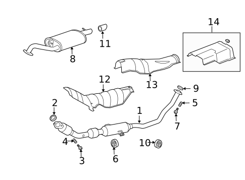 Exhaust Components for 2013 Toyota Corolla #0