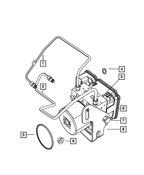 Hydraulic Control Unit, Brake Tubes and Hoses for 2010 Jeep Grand Cherokee #0