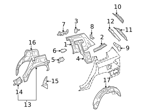 Inner Structure for 2013 Toyota Highlander #0