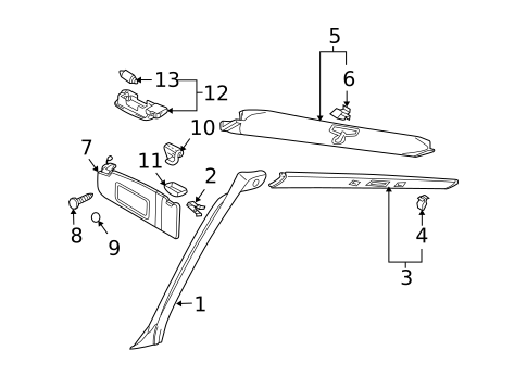 Interior Trim - Roof for 2003 Volkswagen Beetle #1