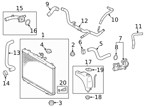 Radiator & Components for 2020 Toyota Sienna #0