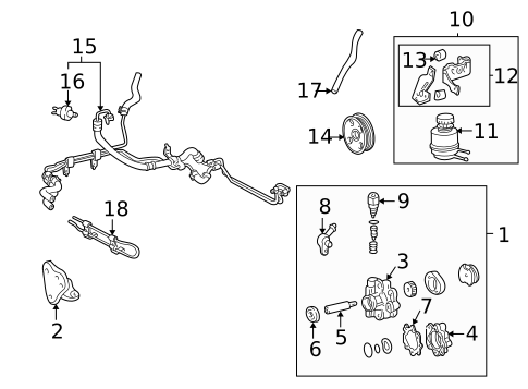 Power Steering Pump & Cooler Lines for 2005 Toyota Sequoia #0