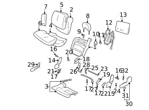 Front Seat Components for 2003 Buick LeSabre #1