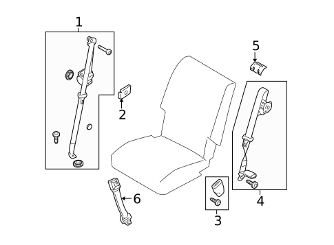 Rear Seat Belts for 2017 Ford Flex #1