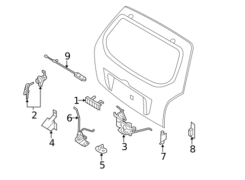 Lock & Hardware for 2005 Hyundai Tucson #2