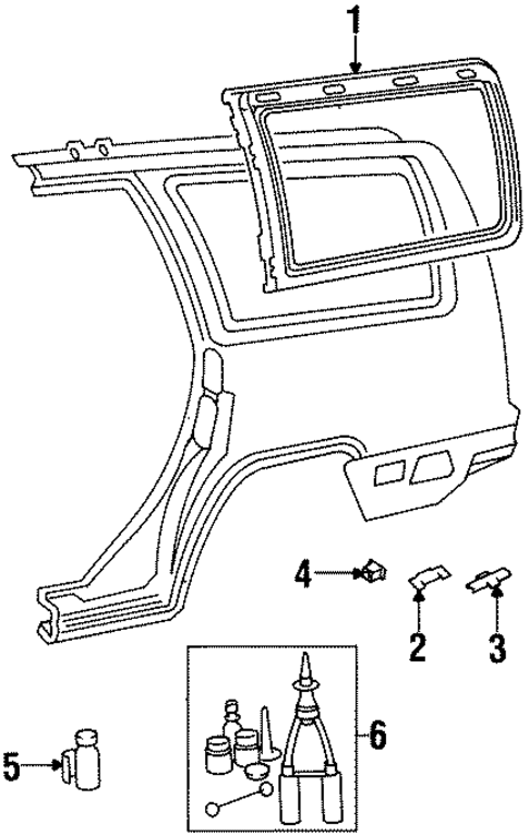 Glass & Hardware for 1995 Volvo 850 #0