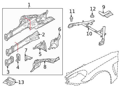 Structural Components & Rails for 2016 Porsche Panamera #2
