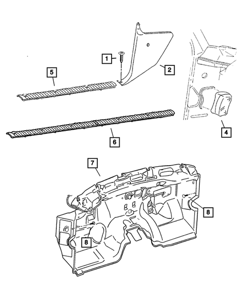 Moldings, Scuff Plates for 2001 Dodge Ram 2500 #3