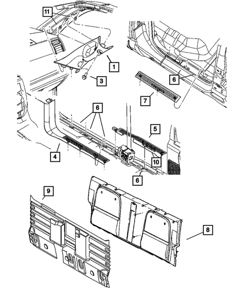 Panels-Moldings-Scuff Plates, Pillar, Cowl, 1/4 Panel Trim and Cargo Covers for 2008 Dodge Dakota #0