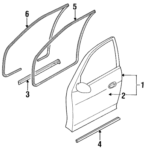 Door & Components for 1998 Kia Sephia #0