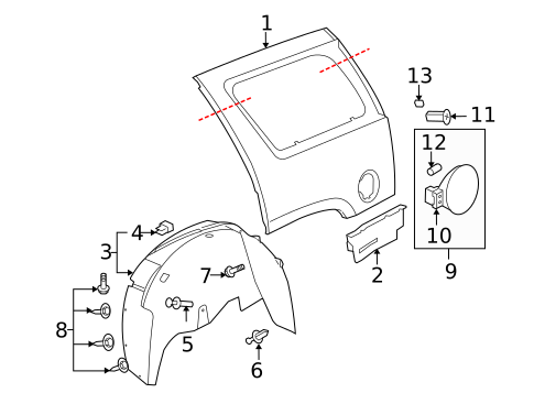 Exterior Trim - Front Door for 2012 Cadillac Escalade #1
