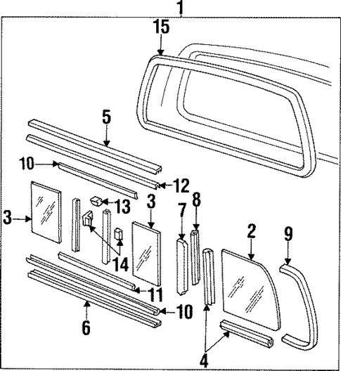 Glass & Hardware - Back for 1996 Ford Ranger #0