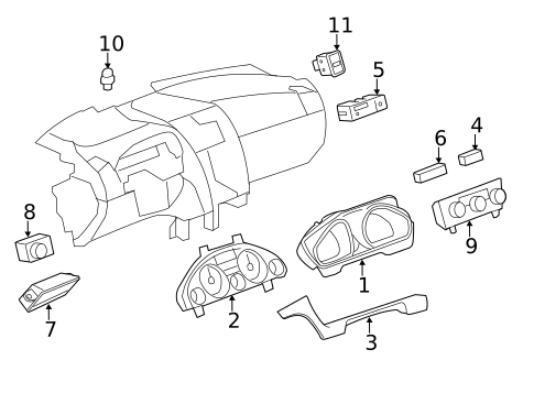 Switches, Solenoids & Actuators for 2011 Chevrolet Traverse #1