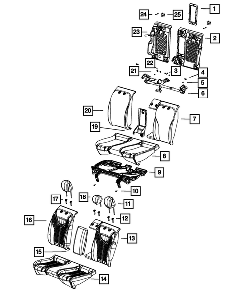 Rear Seats - Second Row for 2013 Dodge Dart #1
