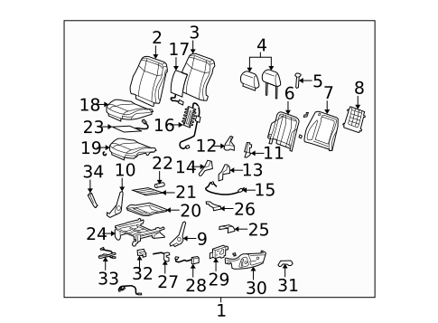 Front Seat Components for 2010 Hummer H3 #0