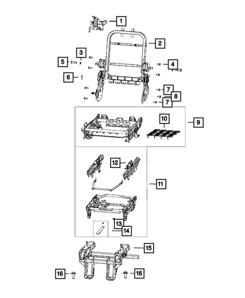 Rear Seats - Second Row Adjusters, Recliners, Shields and Risers for 2021 Chrysler Voyager #2