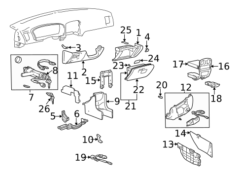 Instrument Panel Components for 2004 Hyundai Sonata #0