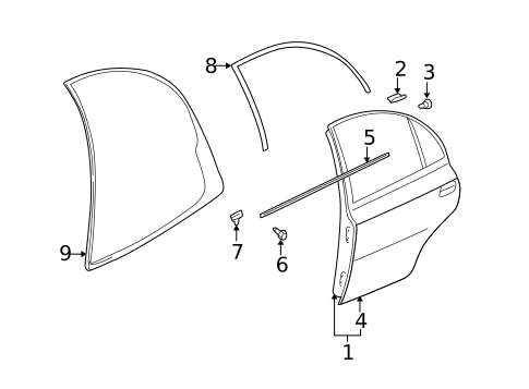 Door & Components for 2004 Kia Rio #0